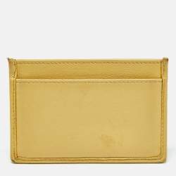Pre Owned Prada Yellow Gaufre Leather Card Holder