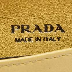 Pre Owned Prada Yellow Gaufre Leather Card Holder