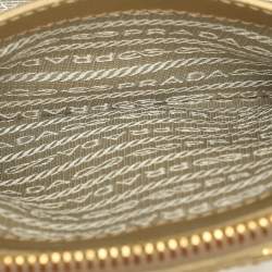 Pre Owned Prada Gold Saffiano Lux Leather Small Galleria Double Zip Tote