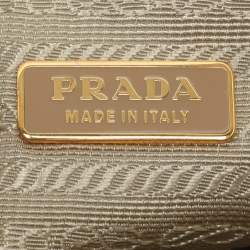 Pre Owned Prada Gold Metalic Leather Drawstring Tote