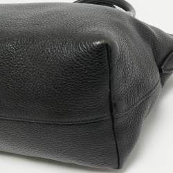 Pre Owned Prada Black Vitello Daino Leather Small Satchel