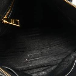 Pre Owned Prada Black Vitello Daino Leather Small Satchel