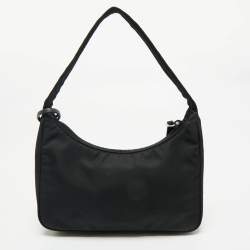 Pre Owned Prada Black Nylon Re-Edition 2000 Shoulder Bag