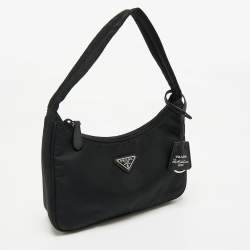 Pre Owned Prada Black Nylon Re-Edition 2000 Shoulder Bag