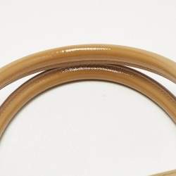 Pre Owned Prada Tan Saffiano Patent Leather Gardener's Tote