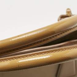 Pre Owned Prada Tan Saffiano Patent Leather Gardener's Tote