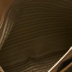 Pre Owned Prada Tan Saffiano Patent Leather Gardener's Tote