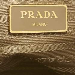 Pre Owned Prada Tan Saffiano Patent Leather Gardener's Tote