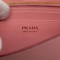 Pre Owned Prada Pink Saffiano Lux Wallet on Chain