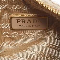 Pre Owned Prada Metallic/Beige Sequins Mini Re-edition Shoulder Bag