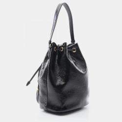 Pre Owned Prada Duet Black Patent Leather Bucket Bag