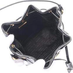 Pre Owned Prada Duet Black Patent Leather Bucket Bag