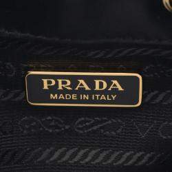 Pre Owned Prada Duet Black Patent Leather Bucket Bag
