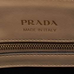 Pre Owned Prada Beige Saffiano Cuir Leather Bibliotheque Tote