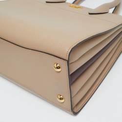 Pre Owned Prada Beige Saffiano Cuir Leather Bibliotheque Tote