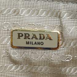 Pre Owned Prada Beige Saffiano Lux Leather Slim Pochette Bag
