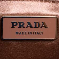 Pre Owned Prada Blush Pink/Bronze Satin Sequin Embellished Shoulder Bag