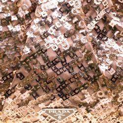 Pre Owned Prada Blush Pink/Bronze Satin Sequin Embellished Shoulder Bag