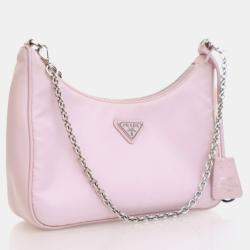 Pre Owned Prada Re-Edition 2005 Pink Nylon Shoulder Bag