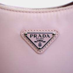 Pre Owned Prada Re-Edition 2005 Pink Nylon Shoulder Bag