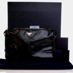 Pre Owned Prada Black Calfskin Shoulder Bag