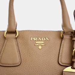 Pre Owned Prada Large Beige Calfskin Vitello Daino Tote Bag