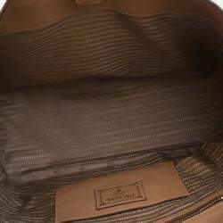 Pre Owned Prada Large Beige Calfskin Vitello Daino Tote Bag