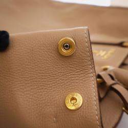 Pre Owned Prada Large Beige Calfskin Vitello Daino Tote Bag