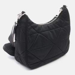 Pre Owned Prada Tessuto Quilting Black Nylon Shoulder Bag