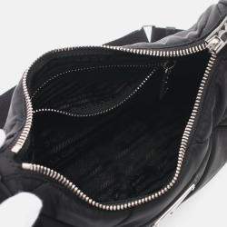 Pre Owned Prada Tessuto Quilting Black Nylon Shoulder Bag