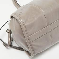Pre Owned Prada Grey Vitello Shine Leather East-West Tote