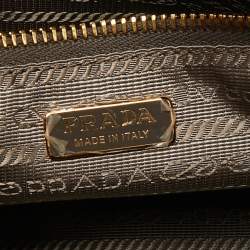 Pre Owned Prada Grey Vitello Shine Leather East-West Tote