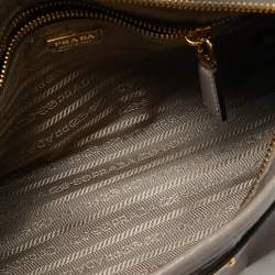 Pre Owned Prada Grey Vitello Shine Leather East-West Tote