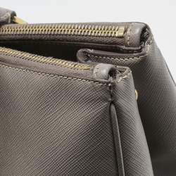 Pre Owned Prada Grey Saffiano Leather Large Double Zip Tote