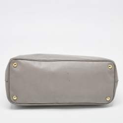 Pre Owned Prada Grey Saffiano Leather Large Double Zip Tote