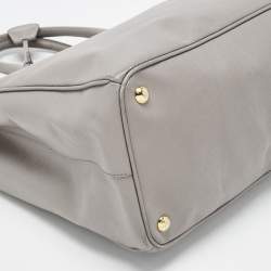 Pre Owned Prada Grey Saffiano Leather Large Double Zip Tote