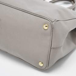 Pre Owned Prada Grey Saffiano Leather Large Double Zip Tote