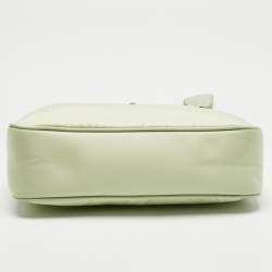 Pre Owned Prada Mint Green Re Nylon and Saffiano Leather Re-Edition 2005 Shoulder Bag