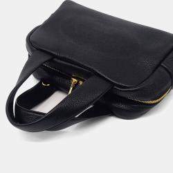 Pre Owned Prada Black Leather Dino Shoulder Bag