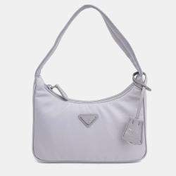 Pre Owned Prada Grey Nylon Tessuto Hobo Bag