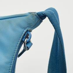 Pre Owned Prada Light Blue Nylon Re-Edition 2000 Shoulder Bag