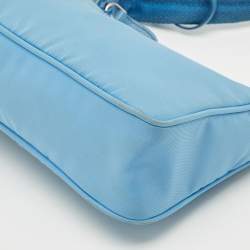 Pre Owned Prada Light Blue Nylon Re-Edition 2000 Shoulder Bag
