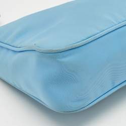 Pre Owned Prada Light Blue Nylon Re-Edition 2000 Shoulder Bag