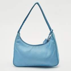 Pre Owned Prada Light Blue Nylon Re-Edition 2000 Shoulder Bag