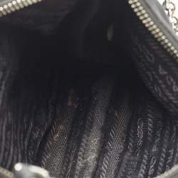 Pre Owned Prada Black Nylon and Saffiano Leather Re-Edition 2005 Shoulder Bag