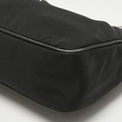 Pre Owned Prada Black Nylon and Saffiano Leather Re-Edition 2005 Shoulder Bag