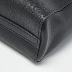Pre Owned Prada Black Saffiano Lux Leather Magentic Closure Tote