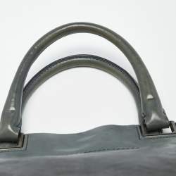 Pre Owned Prada Ombre Teal Leather Snap Tote