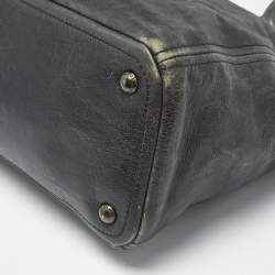 Pre Owned Prada Ombre Teal Leather Snap Tote