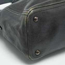 Pre Owned Prada Ombre Teal Leather Snap Tote